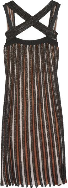 M Missoni Striped Knitted Dress - Lyst