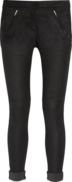  Jess Stretch-suede Skinny Pants 