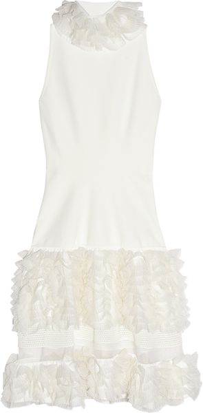 Alexander McQueen Ruffled Stretch-crepe Dress - Lyst