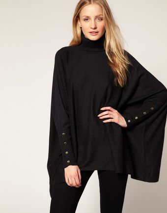 Ted Baker Button Sleeve Wool Poncho - Lyst
