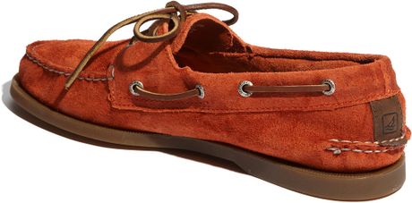 orange sperry boat shoes