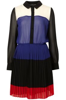 Topshop Colour Block Shirtdress - Lyst
