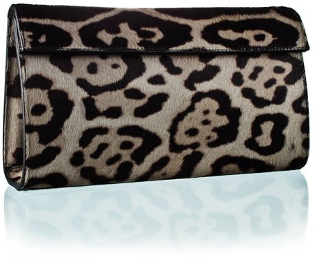 Alaïa Azzedine Alaia Grey Leopard Clutch in Gray (grey) - Lyst