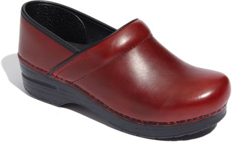 dansko red oiled clogs