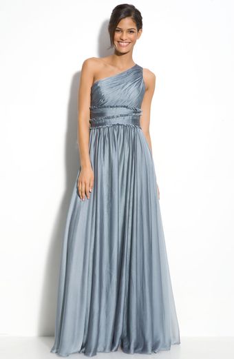 Ml Monique Lhuillier Bridesmaids Chiffon One Shoulder Gown (nordstrom Exclusive) - Lyst