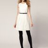 Ted Baker Pleated Front Belted Dress in Beige (cream) - Lyst