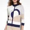 St. John Yellow Label Colorblock Knit Bomber Jacket in Multicolor (fawn multi) - Lyst