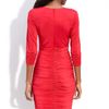 Tadashi Shoji Ruched Jersey Sheath Dress in Red (claret) - Lyst