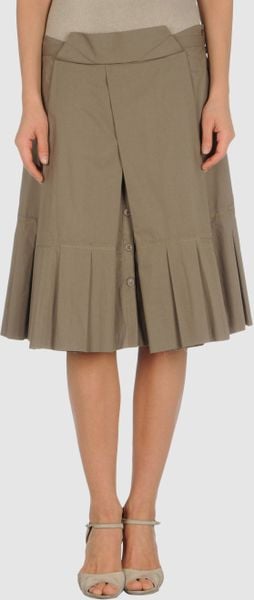 Philosophy Di Alberta Ferretti Knee Length Skirt in Green (khaki) - Lyst