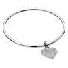 Michael By Michael Kors Pave Heart Bangle, Silver Color in Silver - Lyst