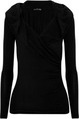 Ralph Lauren Black Label Cashmere-blend Wrap-effect Sweater