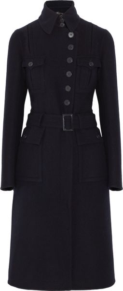 Ralph Lauren Black Label Patton Wool and Angorablend Coat in Black - Lyst