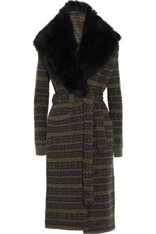 Ralph Lauren Black Label Shearling-trimmed Cashmere-blend Cardi-coat - Lyst