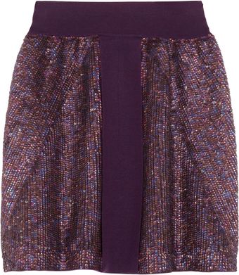 Runway To Green Pringle Of Scotland Sequined Merino Wool Skirt - Lyst