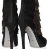 Sergio Rossi Fringed Suede Ankle Boots in Black - Lyst
