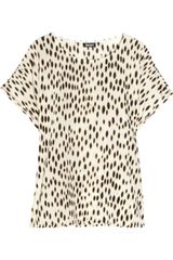 DKNY Animal-print Stretch-silk Top