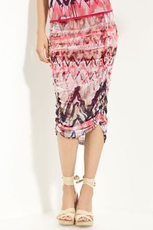 Jean Paul Gaultier Printed Ruched Tulle Skirt - Lyst