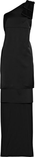 Stella Mccartney Oneshoulder Satin Dress in Black - Lyst