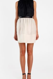 Tibi Silk Organza Skirt with Leather Trim - Lyst