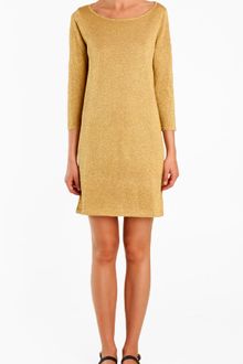 Tibi Metallic Long Sleeve Sweater Dress - Lyst