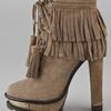 B Brian Atwood Tempesta Suede Platform Booties in Green (olive) - Lyst