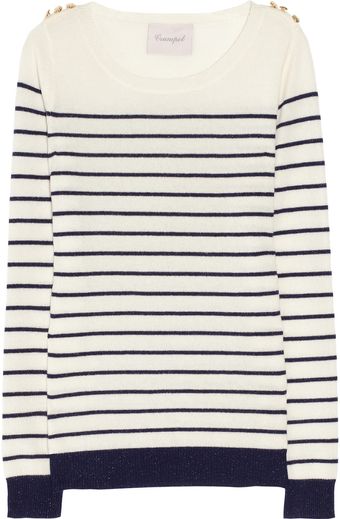 Crumpet Sparkle Striped Cashmere Sweater - Lyst