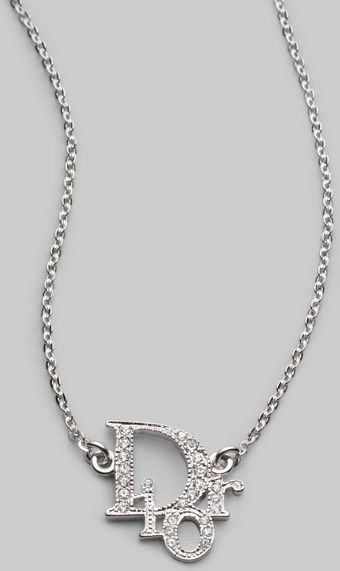 Dior Logo Strass Necklace - Lyst