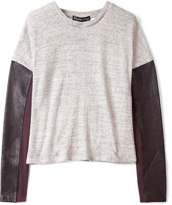 Elizabeth And James Heather Grey Double Faced Knit Sweatshirt - Lyst