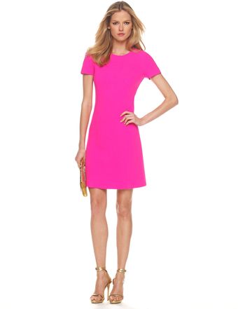Michael Kors Stretch Boucle Dress, Neon - Lyst