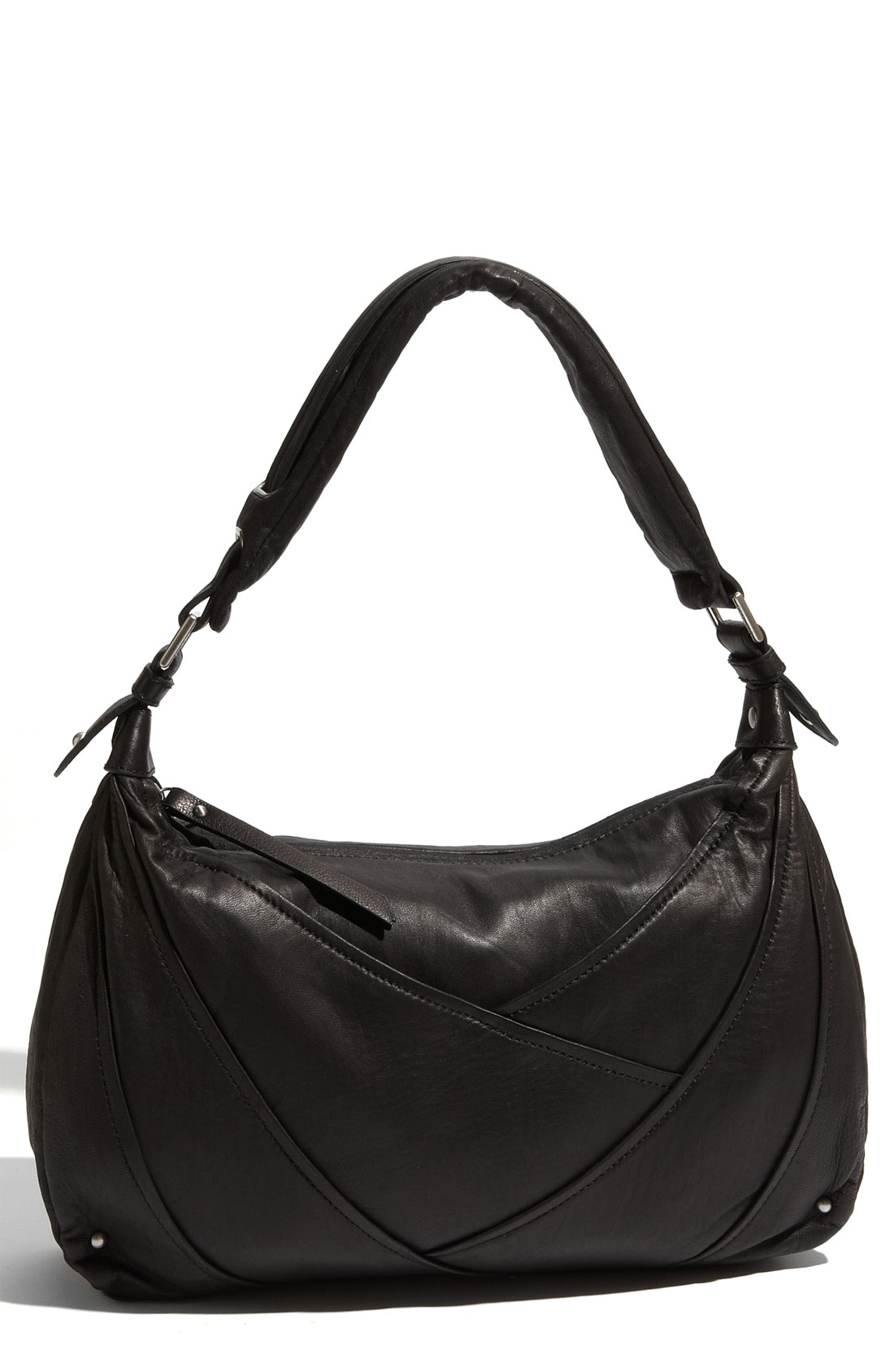 Perlina Sandra Wrinkled Leather Hobo in (black) | Lyst