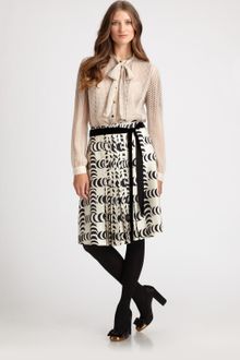 Tory Burch Delancey Silk Tie Blouse - Lyst