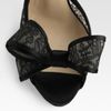 Valentino Semisheer Lace Peep Toe Bow Pumps in Black - Lyst