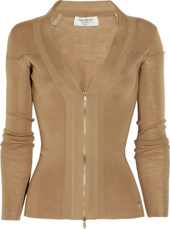 Yves Saint Laurent Fine-knit Wool Cardigan - Lyst