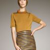 Burberry Prorsum Beadneck Shortsleeve Sweater in Orange - Lyst
