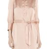Halston Heritage Belted Silksatin Shirt Dress in Pink - Lyst