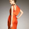 Lanvin Draped Fauxwrap Dress in Orange - Lyst