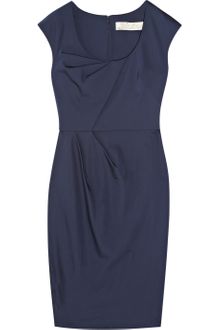 Lela Rose Pleated Stretch-sateen Dress - Lyst