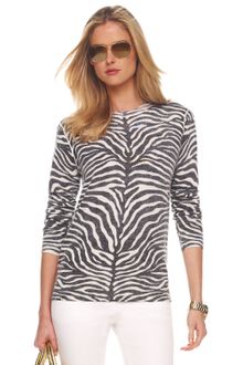 Michael Kors Zebra-print Cashmere Sweater - Lyst