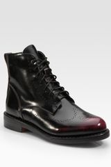 Rag & Bone Wessex Patent Leather Lace-up Ankle Boots