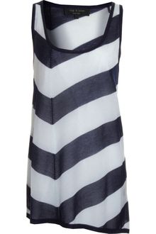 Rag & Bone Devon Stripe Tank -navy/pale Blue - Lyst