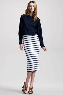 The Row Long Striped Pencil Skirt - Lyst