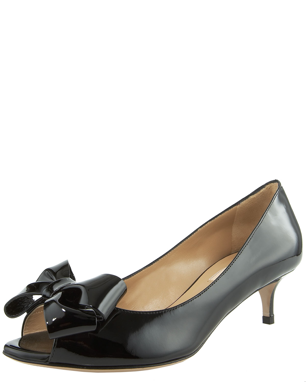 peep toe heels with bow