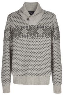 Woolrich Patterned Shawl Collar Sweater - Lyst