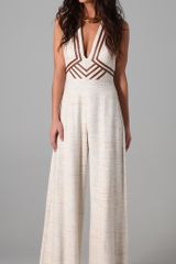 Zimmermann Calm Jumpsuit with Leather Trim