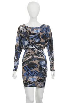 French Connection T-butterfly Jersey Dress- Fawn Multi - Lyst