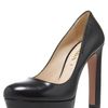 Prada Leather Platform Pump in Brown (black) - Lyst