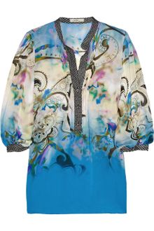Etro Printed Silk-chiffon Blouse - Lyst