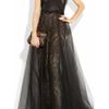 Marchesa Tulle and Lace Gown in Black - Lyst