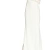 Marchesa Silkcrepe Ruffled Column Gown in White (cream) - Lyst