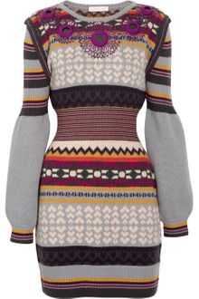 Matthew Williamson Gibb Embellished Wool Dress - Lyst